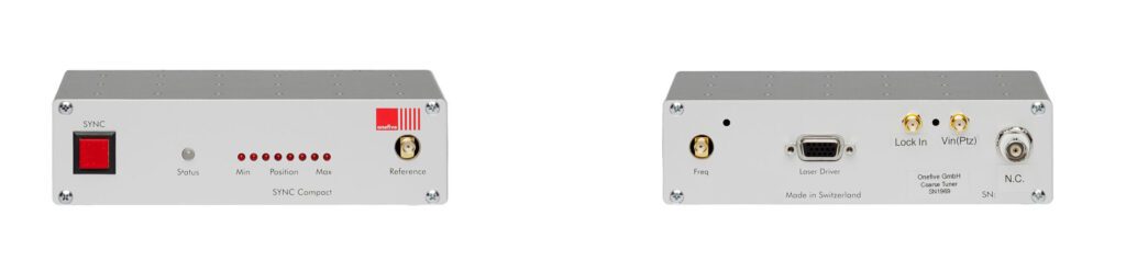 Front and rear views of Origami ultra-low noise driver module for femtosecond lasers