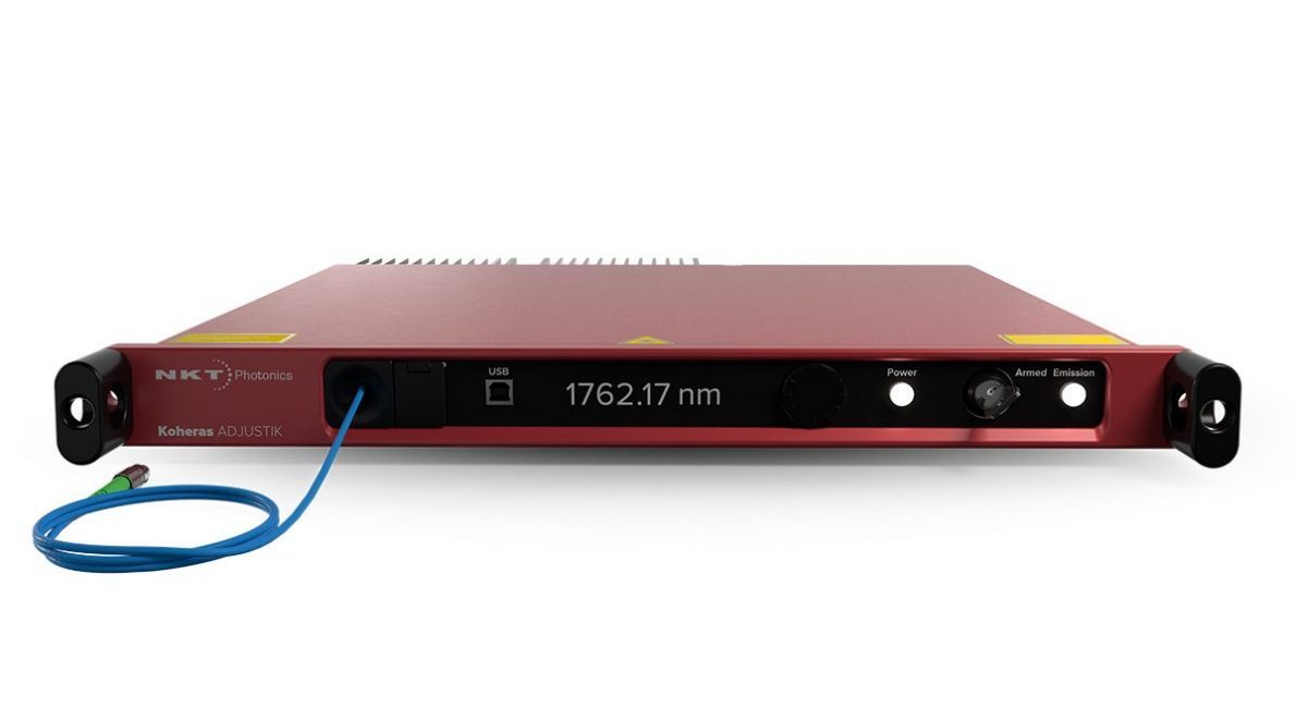 Koheras ADJUSTIK HP T20 single‑frequency fiber laser at 1762.17 nm for barium ion quantum applications