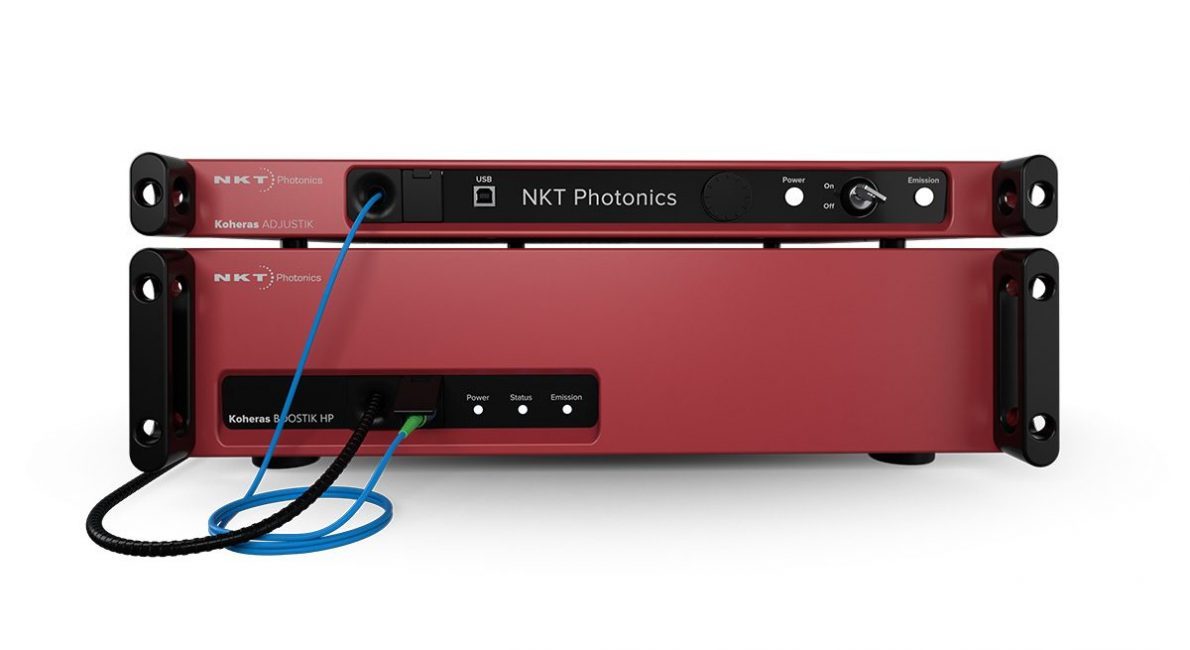 Koheras BOOSTIK high-power single-frequency fiber amplifier delivering up to 15 W for quantum optics and industrial sensing