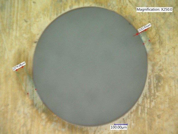 polyimide sheet processed with ORIGAMI XPS femtosecond laser for high‑precision, non‑thermal micromachining in medical and electronics manufacturing.