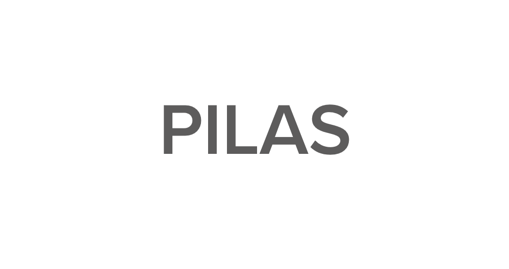 The word PILAS on a white background